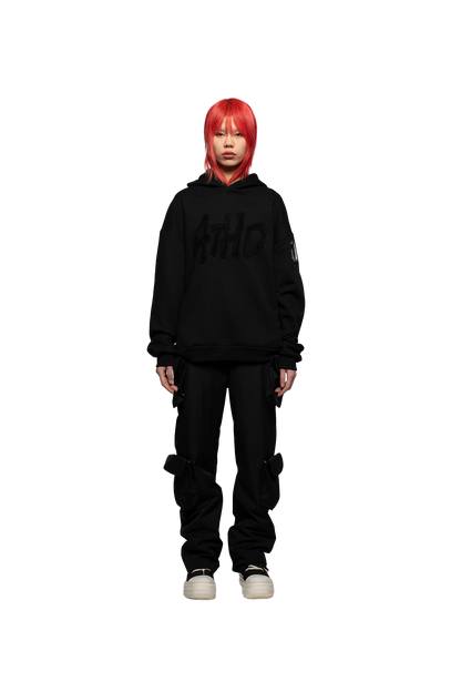 4THD - Hoodie Terry Clo. Logo - Black