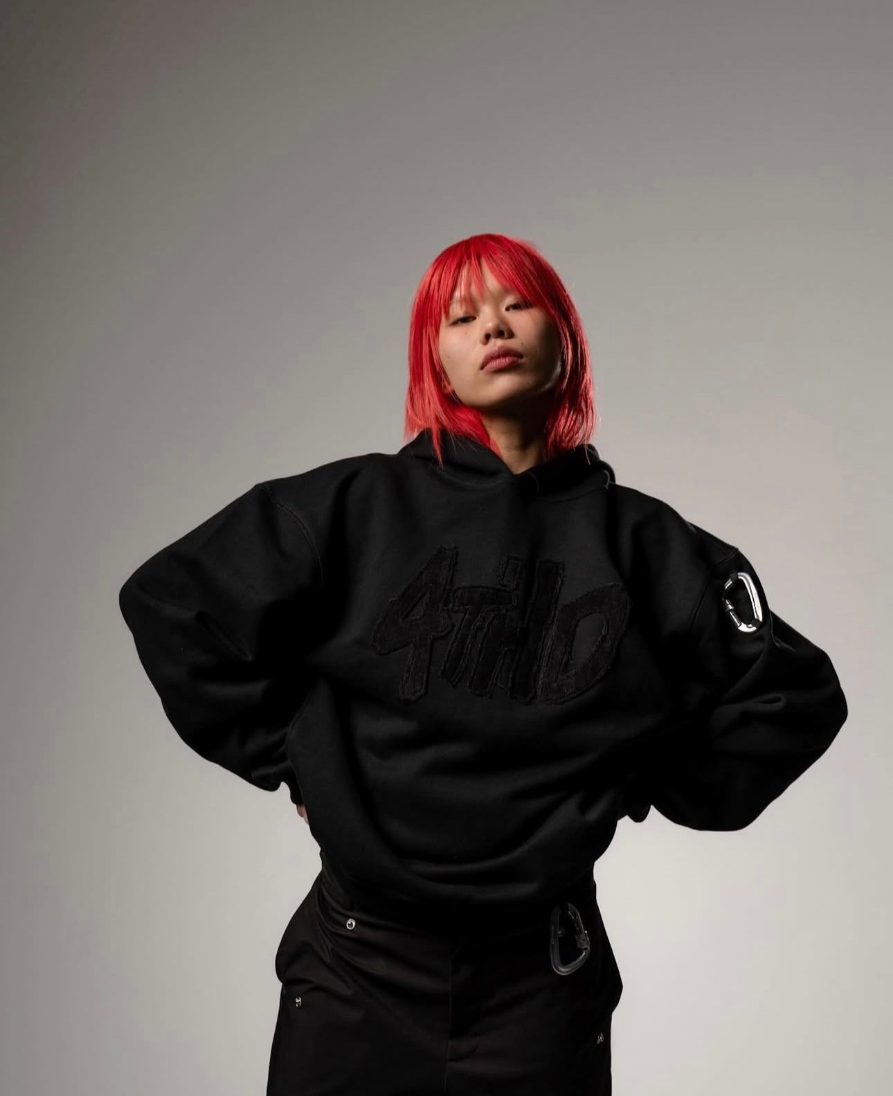 4THD - Hoodie Terry Clo. Logo - Black