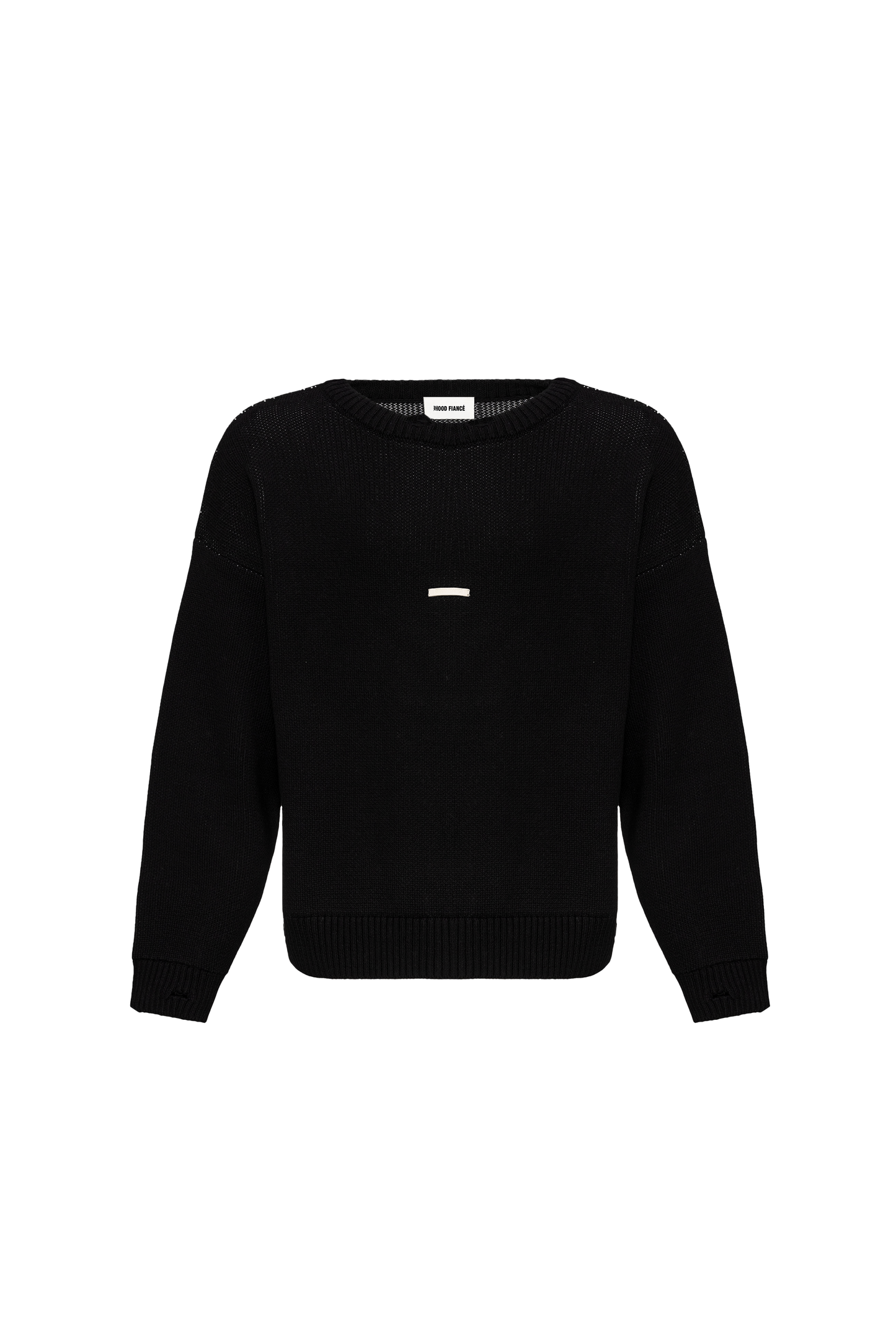 Hood Fiance - SYSTEM BOXY HEAVY KNIT SWEATER BLACK