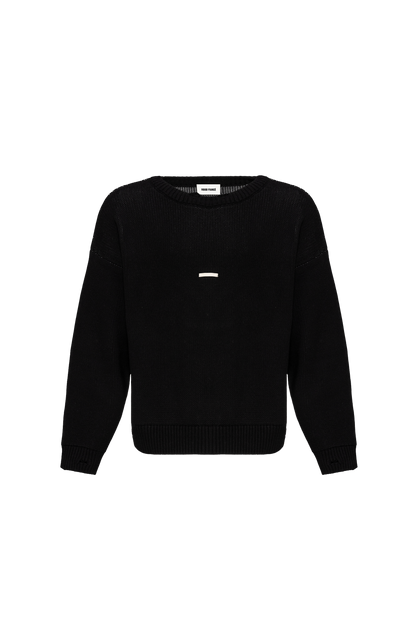 Hood Fiance - SYSTEM BOXY HEAVY KNIT SWEATER BLACK