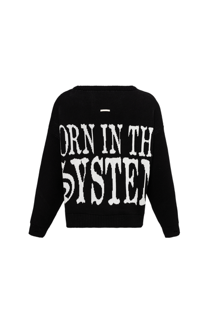 Hood Fiance - SYSTEM BOXY HEAVY KNIT SWEATER BLACK