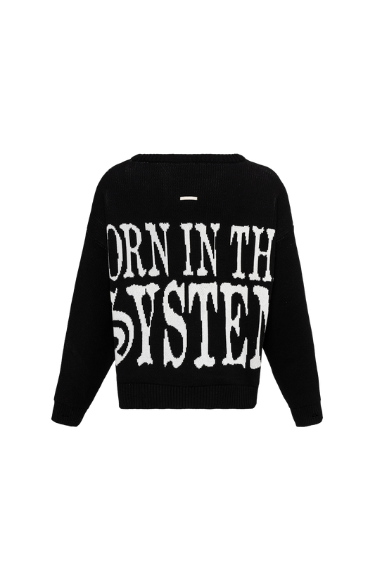 Hood Fiance - SYSTEM BOXY HEAVY KNIT SWEATER BLACK