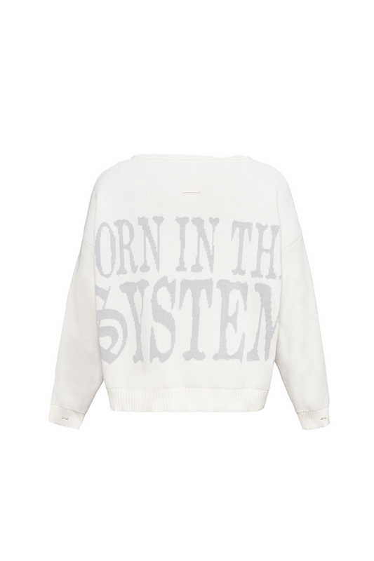 Hood Fiance - SYSTEM BOXY HEAVY KNIT SWEATER COCONUT MILK