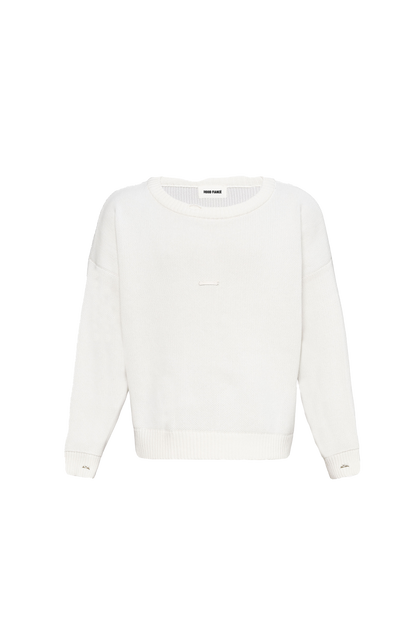 Hood Fiance - SYSTEM BOXY HEAVY KNIT SWEATER COCONUT MILK