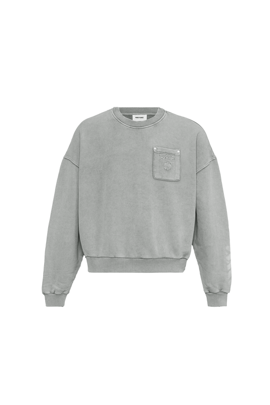 Hood Fiance - RIDER OVERSIZED CREWNECK VINTAGE CEMENT GREY