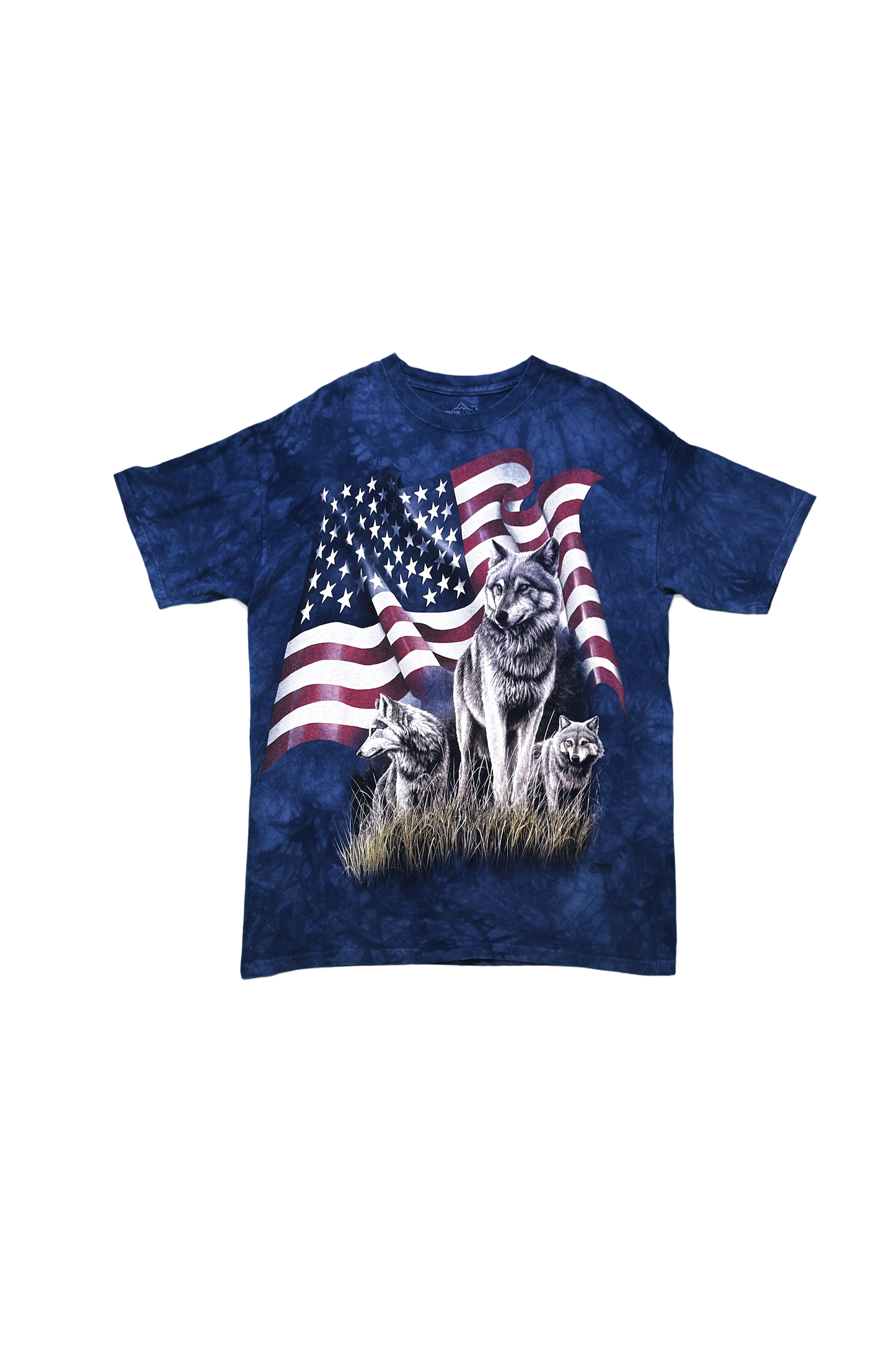 Vintage - US Wolves Flag - T-Shirt - 2000s