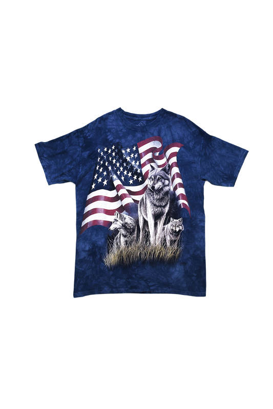 Vintage - US Wolves Flag - T-Shirt - 2000s