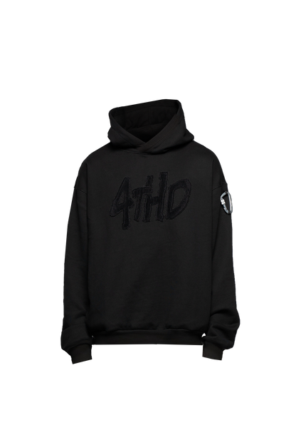 4THD - Hoodie Terry Clo. Logo - Black