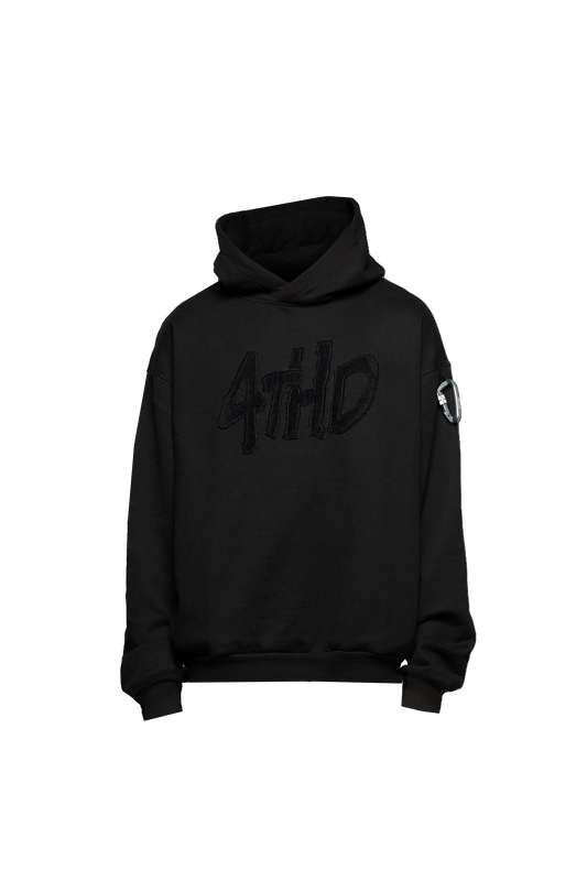 4THD - Hoodie Terry Clo. Logo - Black