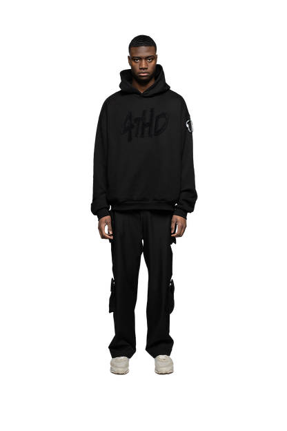 4THD - Hoodie Terry Clo. Logo - Black